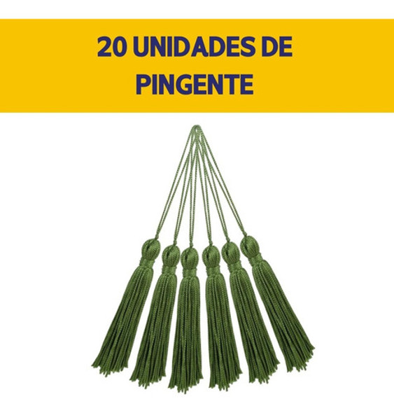 Pingente De Seda Tassel Franja Verde Musgo - C/20 Un - Nybc 1