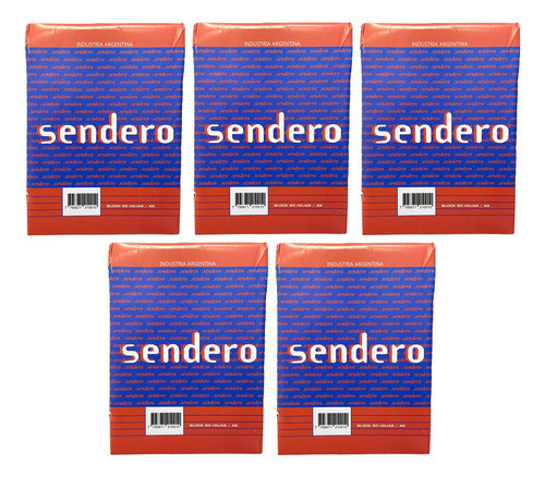 5 Block Sendero A6 Esquelita 80 Hojas Lisas Obra 10x15cm 0