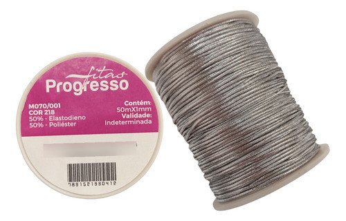Cordão Rígido Elástico M070-001 1mm Cor 218 Prata - 50 Mts 1