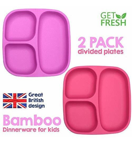 Obtener Set De Platos Divididos Para Niños De Bambu Fresco 1