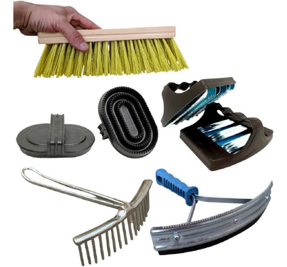 Kit Limpeza Limpa Cavalo Rodo Pente Escova Raspadeira Outros 0