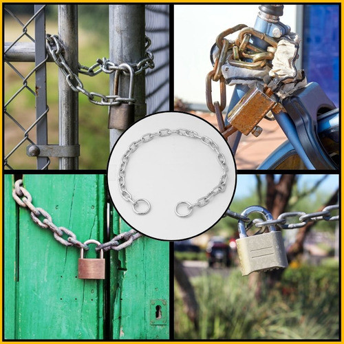 Corrente Soldada Elo Cadeado Portão Aço Bicicleta Moto 5x40 1