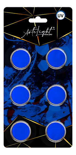 Maquillaje Artistico Azul Fluo X6u - Cotillón Waf 0