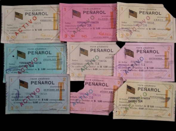 9 Antiguos Recibos 1935 Club Atlético Peñarol 0