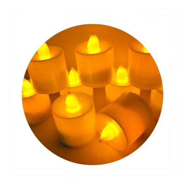 Promo 12 Velas Led Luz Amarilla Cumpleaños Fiestas Eventos 0