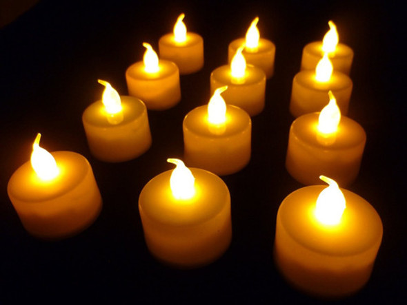 Promo 12 Velas Led Luz Amarilla Cumpleaños Fiestas Eventos 1
