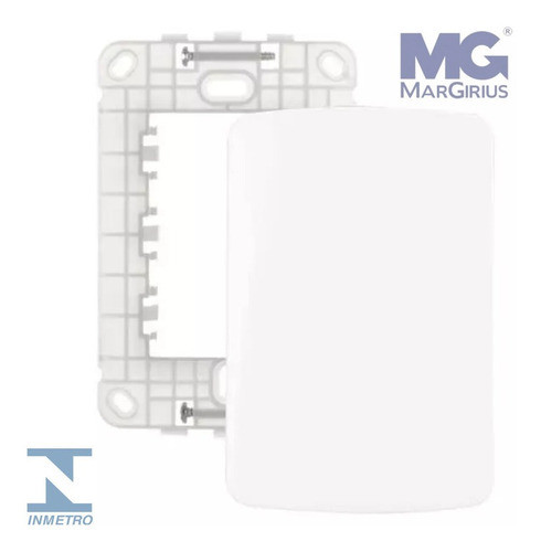Kit 5 Un Placa Suporte 4x2 Cega Margirius B3 Branca 1