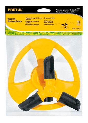Regadera Aspersor Giratorio De 3 Lanzas Pretul 1