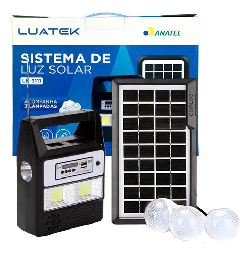 Sistema De Luz Solar Com Rádio 3 Lâmpadas 0