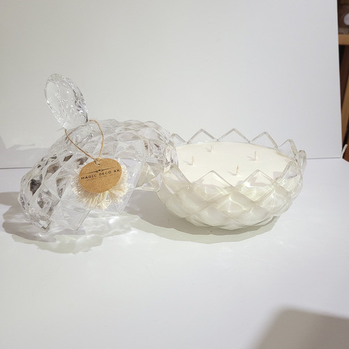 Vela Soja Aromática Caramelera Vidrio Luxury Piña Gigante 1
