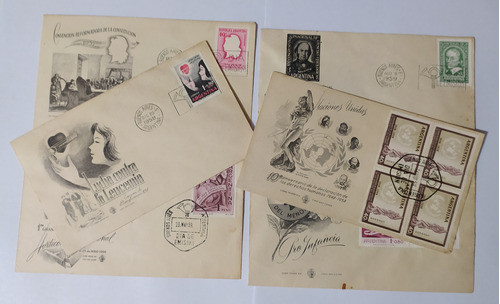 Lote 6 Sobres Día De Emisión Con Estampillas Años 1957/58/59 0