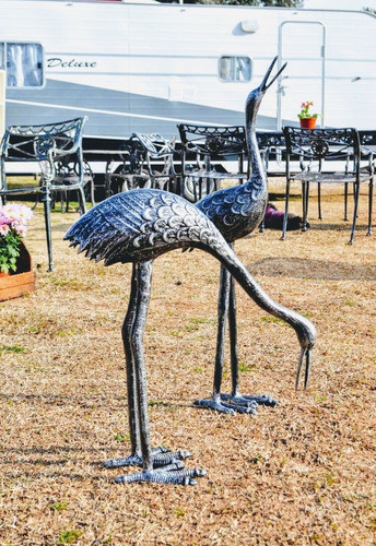 Garza Alta Modelo Ibicuy Adorno De Aluminio Jardin Parques 1