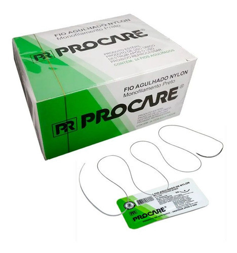 Fio Agulhado Nylon 0 - Agulha 20 Mm 3/8 Circ. - Fio Usp 0 0