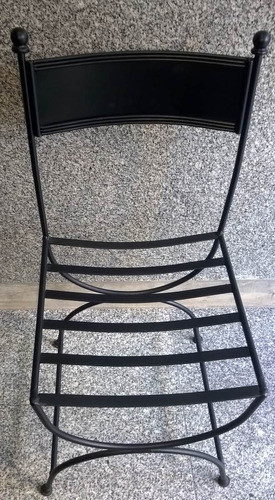 Silla Modelo Romana En Hierro Con Respaldo De Chapa Lisa 0