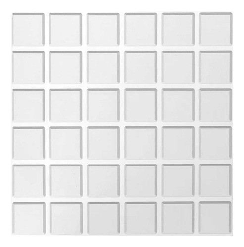 Adesivo Pastilha Banheiro 15x15cm 10 Unidade  Branco Sólido 0