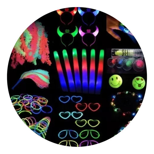 Combo Cotillon Luminoso Led Neon 250 Personas Casamiento 0