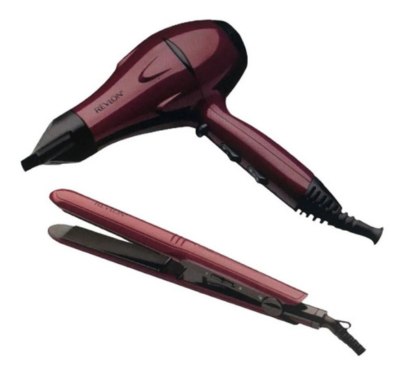Planchita + Secador De Pelo Kit Profesional Cabello Revlon 0