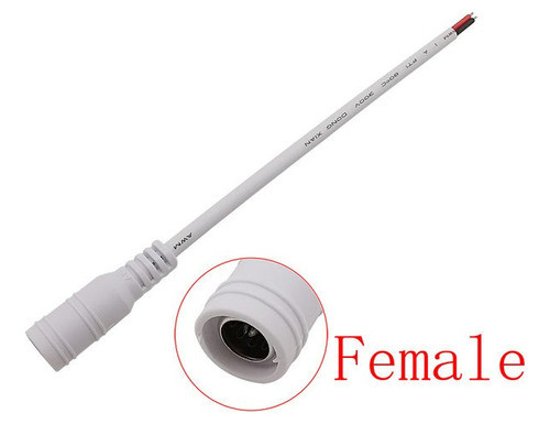 Conectores Jack Blanco 12v Dc 5,5x2,1mm  Hembra Con Cable 0