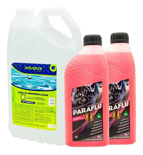 2 Aditivos Radiador Rosa Paraflu E 5l Água Desmineralizada 0