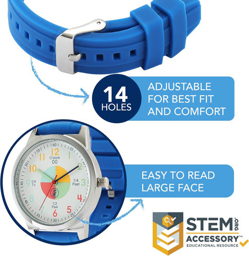 Reloj Analógico Educativo Azul Para Niños De 7-10 Y 8-12 Año 1