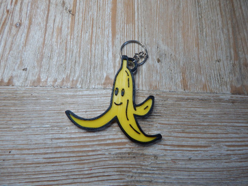 Llavero Banana Mario Kart Nintendo 3d Pla Pixelados_ 1