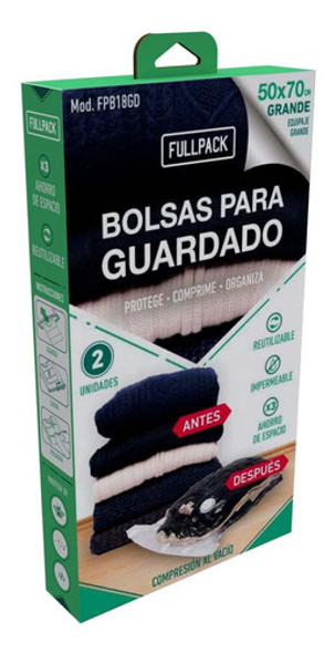 Set X2 Bolsas Para Almacenamiento Al Vacío 50x70cm Fullpack 0