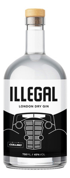 Gin Illegal London Dry Gin 750 Ml X 6 Unidades X Collino C 1