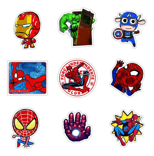 Stickers Ironman Marvel X 50 5x5 Cm Papel Autoadhesivo 1
