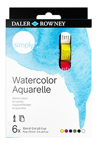 Set Acuarelas Daler Rowney Simply X 6 Colores Tubos De 12 Ml 1