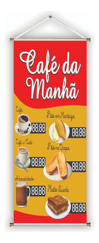 Faixa/banner Pronto Café Da Manhã Fa-41 30x70cm (arte Pronta 0