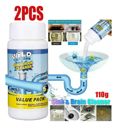 2 Peças Desentupidor Ralos E Limpador Pias Power Clean 0