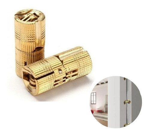 Dobradica Invisivel Cilindrica Latao 10mm 180° Hardt O Par 0
