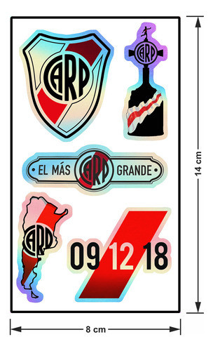 Stickers Vinilos Holograficos Auto Termo Plancha Club Rive 0