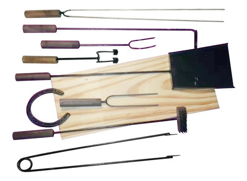 Accesorios Asador X9 Kit Con Cepillo Fabrica Tabla Asado 0