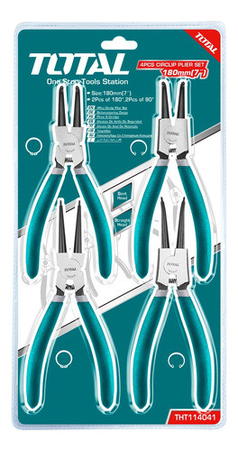 Juego Kit 4 Pinzas Seguer Seeger Total 180mm Reforzadas 0