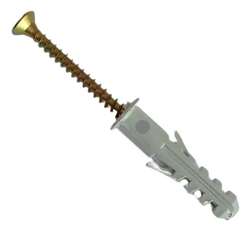 Tarugo Con Tope 6 + Tornillo Dorado 4cm X  1000 Unidades 1