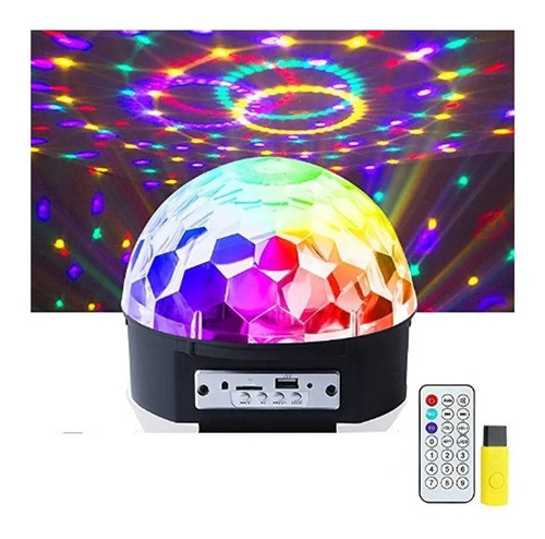 Parlante Media Bola Audiorítmica Luces Led Magic Ball Light 0