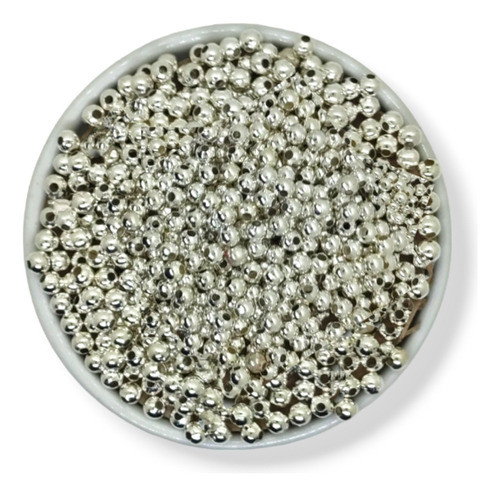 Bola Bolita Perla Metal Niquelado 4mm 50gr 530u Armar Bijou 0