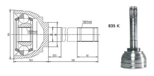 Junta Homocinetica Lado Rueda Trc 835 K Nissan X-terra 1