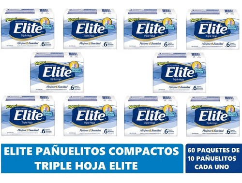 Pañuelos Descartables Elite Pocket 10 Packs De 6 X 10 Un C/u 0