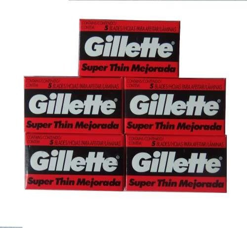 10 Gillette Roja Thin Hoja Afeitar X 5 Hojas   Kaosimport 11 1
