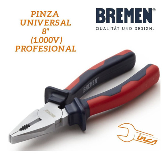 Pinza Universal Asolación 1000v 8p 200 Mm Prof Bremen 6347 1