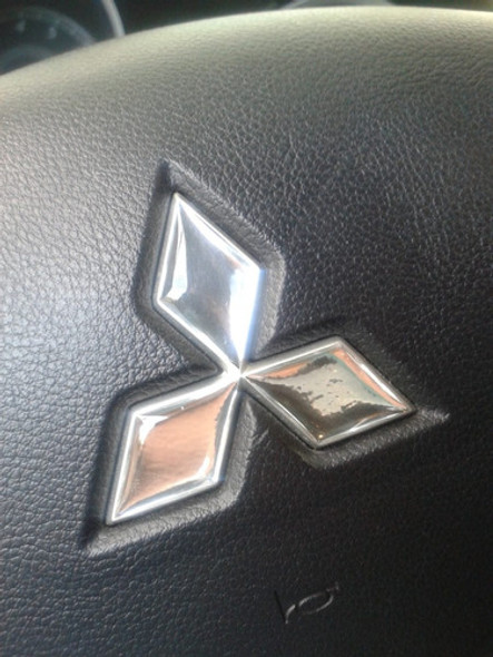 Aplique Em Cromado Volante Lancer Ralliart Alto Relevo 0