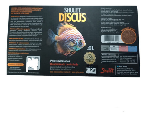 Alimento Shulet Discus Pellets Hundimiento 500g Acuario 1