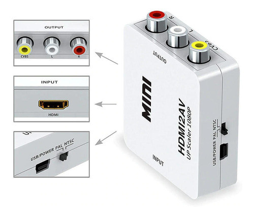 Conversor Hdmi Para Rca Av 1