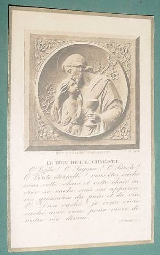 Tarjeta Comunion Religion Grabado Letaille Boumards 1924 Fen 0