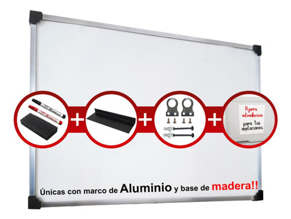 Pizarra Blanca 90x140cm Prémium Uso Intensivo + Accesorios 0