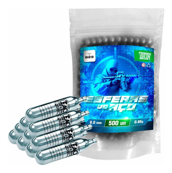 10x Leão 12g  E Bbs Esfera De Aço Cromado 6mm 500un 1