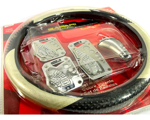 Cubre Volante Pomo Palanca Cambio Kit Tuning Auto Gris K530 1