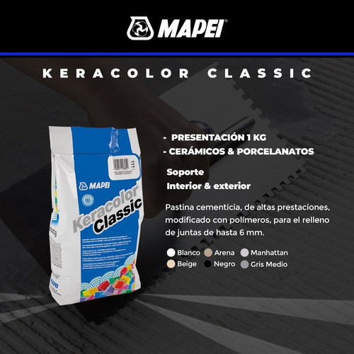 Pastina Porcelanato Keracolor Piso Gris Medio 1 Kg Mapei 1